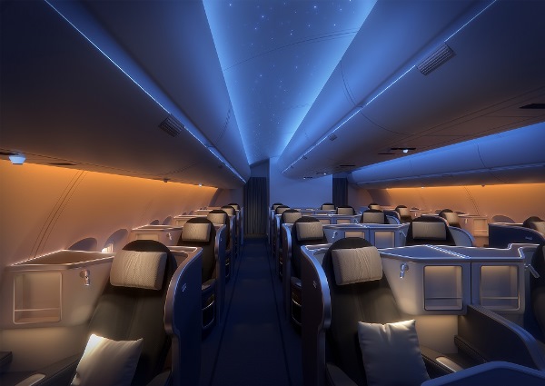 斯堪的纳维亚航空公司自2015年以来一直在其A330和A340飞机上使用SCHOTT HelioJet®SpectrumCC机舱照明解决方案。可以实现特殊的灯光效果，让乘客在云层之上有一种独特的、愉快的感觉。图片来源:SCHOTT AG